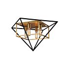 Eglo 204685A 60W Antique Gold And Black Semi Flush Mount