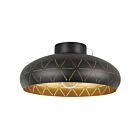Eglo 205145A 60W Black And Gold Semi Flush Mount