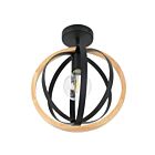 Eglo 205146A 60W Black And Brown Semi Flush Mount