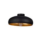 Eglo 206014A 60W Black And Gold Semi Flush Mount