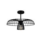 Eglo 206263A 60W Black Semi Flush Mount