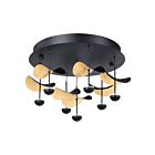 Eglo 390411A 18W Black And Gold LED Semi Flush Mount