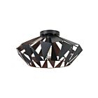 Eglo 43399A 60W Black And Copper Semi Flush Mount