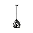 Eglo Carlton 49255A 1-Light 60 Watt Black and Silver Pendant
