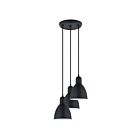 Eglo Priddy 49465A 3-Lights 180 Watt Black and White Pendant