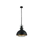 Eglo Cannington 49742A 1-Light 60 Watt Black and Gold Pendant