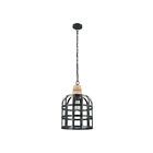 Eglo Oldcastle 49785A 1-Light 60 Watt Black and Brown Pendant