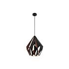Eglo Carlton 49878A 1-Light 60 Watt Black and Copper Pendant