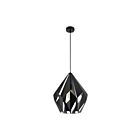 Eglo Carlton 49879A 1-Light 60 Watt Black and Silver Pendant