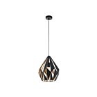 Eglo Carlton 49931A 1-Light 60 Watt Black and Gold Pendant