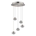 Eglo 95743A Lombes 5-Lights 21W Satin Nickel LED Cord Pendant