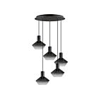 Eglo Ponzano 97425A 5-Lights 300 Watt Nickel-Nero Pendant