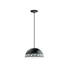 Eglo Savignano 97441A 1-Light 60 Watt Black and White Pendant