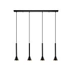 Eglo Cortaderas 97605A 4-Lights 80 Watt Black and Gold Pendant