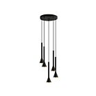 Eglo Cortaderas 97606A 5-Lights 100 Watt Black and Gold Pendant