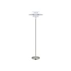 Eglo 98389A 60W White And Satin Nickel Floor Lamp