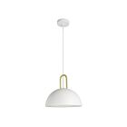 Eglo Calmanera 99695A 1-Light 60 Watt White and Brass Pendant