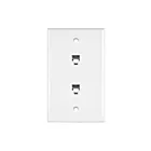 Enerlites 6651-W Duplex Phone Jack Wall Plate 1 Gang 2 Modular