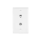Enerlites 6661-W Telephone And CATV Jacks 1-Gang