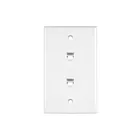 Enerlites 6671-W Duplex Phone Jack Wall Plate 1 Gang 2 Modular