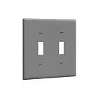 Enerlites 8812-GY Toggle Switch Two-Gang Wall Plate