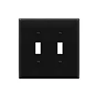 Enerlites 8812M-BK Toggle Switch Two-Gang Wall Plate