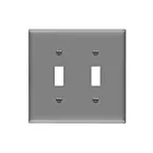 Enerlites 8812M-GY Toggle Switch Two-Gang Wall Plate