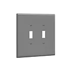 Enerlites 8812O-GY Toggle Switch Two-Gang Wall Plate