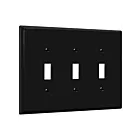 Enerlites 8813M-BK Toggle Switch Three-Gang Wall Plate