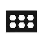 Enerlites 8823M-BK Duplex Receptacle Three-Gang Wall Plate