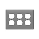 Enerlites 8823M-GY Duplex Receptacle Three-Gang Wall Plate