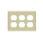 Enerlites 8823M-I Duplex Receptacle Three-Gang Wall Plate