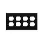 Enerlites 8824M-BK Duplex Receptacle Four-Gang Wall Plate