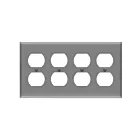 Enerlites 8824M-GY Duplex Receptacle Four-Gang Wall Plate