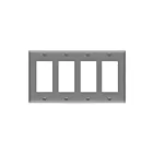 Enerlites 8834M-GY Decorator/GFCI Four-Gang Wall Plate