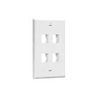 Enerlites 8874-W Enerlites Multimedia Face Plates 4-Port 1-Gang Keystone