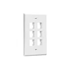 Enerlites 8876-W Enerlites Multimedia Face Plates 6-Port 1-Gang Keystone