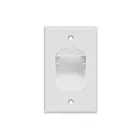 Enerlites 8881-W Single Gang Recessed Cable Wall Plate