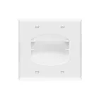 Enerlites 8882-W Two Gang Recessed Cable Wall Plate
