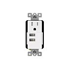 Enerlites 61150-TR2USB-CU-W Interchangeable Dual Type-A USB Charger with 15A Tamper-Resistant Receptacle
