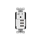 Enerlites 61200-TR3USB-CU-W Interchangeable Three Type-A USB Charger with 20A Tamper-Resistant Receptacle