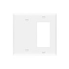Enerlites 880131-W Combination Two-Gang Wall Plate – Blank and Decorator/GFCI