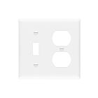 Enerlites 881121-W Combination Two-Gang Wall Plate – Toggle and Duplex Receptacle