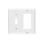 Enerlites 881131-W Combination Two-Gang Wall Plate – Toggle and Decorator/GFCI