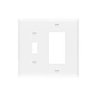 Enerlites 881131M-W Combination Two-Gang Wall Plate – Toggle and Decorator/GFCI, Mid-Size