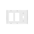 Enerlites 881132-W Combination Three-Gang Wall Plate – Toggle and 2 Decorator/GFCI