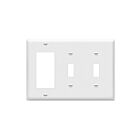 Enerlites 881231-W Combination Three-Gang Wall Plate – 2 Toggles and Decorator/GFCI