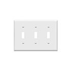 Enerlites 8813M-W Toggle Switch Three-Gang Wall Plate
