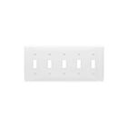 Enerlites 8815-W Toggle Switch Five-Gang Wall Plate