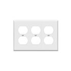 Enerlites 8823-W Duplex Receptacle Three-Gang Wall Plate